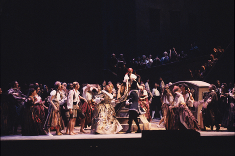 Chorus, Don Quichotte, Jules Massenet. San Francisco Opera, 1990-91. Photographer: Larry Merkle/San Francisco Opera.