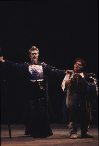 Samuel Ramey (Don Quichotte), Michel Trempont (Sancho Pança), Don Quichotte, Jules Massenet. San Francisco Opera, 1990-91. Photographer: Larry Merkle/San Francisco Opera.