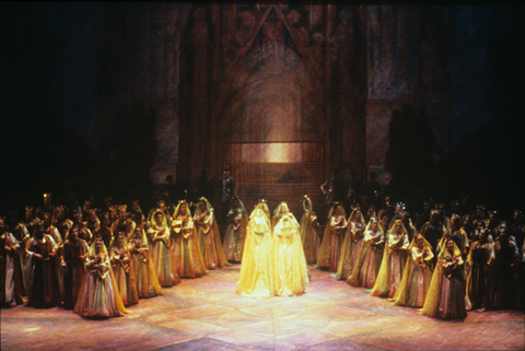 Ensemble, Lohengrin, Richard Wagner. San Francisco Opera, 1989-90. Photographer: Ron Scherl/San Francisco Opera.