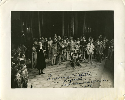 Rigoletto, Giuseppe Verdi. San Francisco Opera, 1936. Photographer: Lawrence B. Morton/San Francisco Opera.