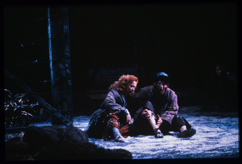 Josephine Barstow (Katerina Ismailova), Jacque Trussel (Sergei), Lady Macbeth of Mtsensk, Dmitri Shostakovich. San Francisco Opera, 1988-89. Photographer: Ron Scherl/San Francisco Opera.