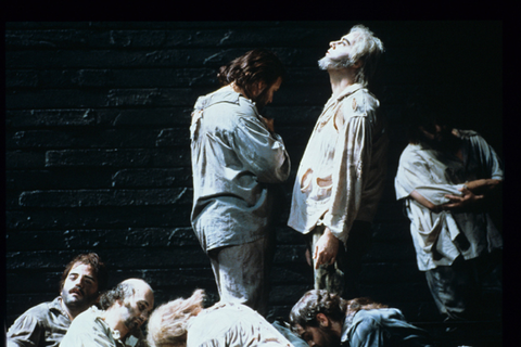 Chorus, Fidelio, Ludwig van Beethoven. San Francisco Opera, 1987-88. Photographer: Ron Scherl/San Francisco Opera.