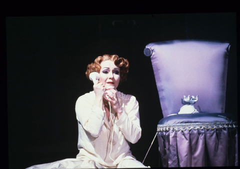 Karen Armstrong (The Woman), La Voix humaine, Francis Poulenc. San Francisco Opera, 1985-86. Photographer: Ron Scherl/San Francisco Opera.