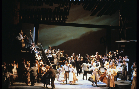 Ensemble, Jenůfa, Leoš Janáček. San Francisco Opera, 1986-87. Photographer: Robert Cahen/San Francisco Opera.