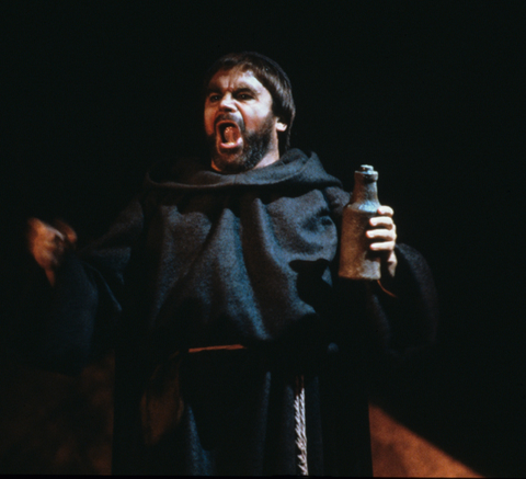 Enrico Fissore (Fra Melitone), La Forza del Destino, Giuseppe Verdi. San Francisco Opera, 1986-87. Photographer: Ron Scherl/San Francisco Opera.