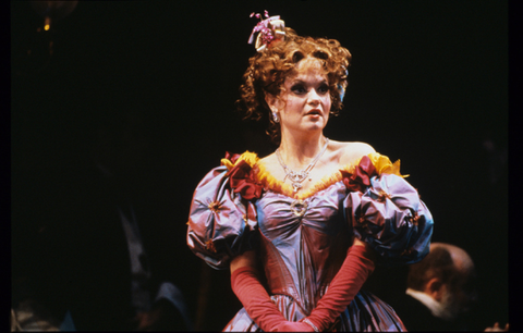 Nancy Gustafson (Musetta), La Bohème, Giacomo Puccini. San Francisco Opera, 1986-87. Photographer: Ron Scherl/San Francisco Opera.