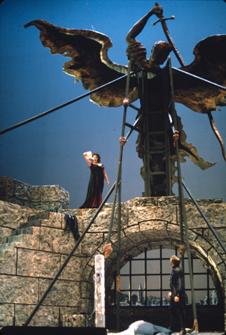 Hana Janku (Tosca), Tosca, Giacomo Puccini. San Francisco Opera, 1972. Photographer: Carolyn Mason Jones/San Francisco Opera.