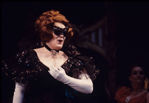 Joan Sutherland (Rosalinda), Die Fledermaus, Johann Strauss, Jr.. San Francisco Opera, 1973. Photographer: Ron Scherl/San Francisco Opera.