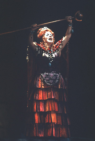 Irene Dalis (Klytemnestra), Elektra, Richard Strauss. San Francisco Opera, 1973. Photographer: Carolyn Mason Jones/San Francisco Opera.