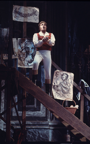 Giacomo Aragall (Cavaradossi), Tosca, Giacomo Puccini. San Francisco Opera, 1976-77. Photographer: Greg Peterson/San Francisco Opera.