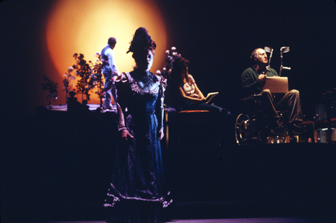 Nancy Shade (Susan Ward), Susanne Marsee (Shelly Ward), Chester Ludgin (Lyman Ward), Ensemble, Angle of Repose, Andrew Imbrie. San Francisco Opera, 1976-77. Photographer: Greg Peterson/San Francisco Opera.