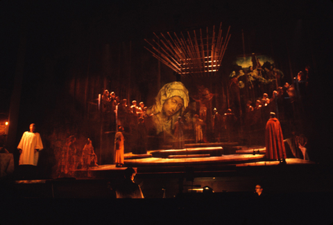 Richard Shadley (Evangelist), Ensemble, Orchestra, The Passion According to Saint Matthew, Johann Sebastian Bach. San Francisco Opera/SPOT, 1973. Photographer: Carolyn Mason Jones/San Francisco Opera.