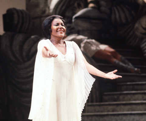 Christiane Eda-Pierre (Ilia), Idomeneo, Wolfgang Amadeus Mozart. San Francisco Opera, 1977. Photographer: Ron Scherl/San Francisco Opera.