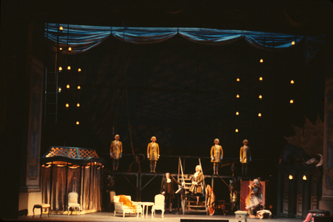 Chester Ludgin (Music Master), Ensemble, Ariadne auf Naxos, Richard Strauss. San Francisco Opera, 1977. Photographer: Ron Scherl/San Francisco Opera.