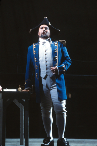 Frederick Burchinal (Flint), Billy Budd, Benjamin Britten. San Francisco Opera, 1978. Photographer: Ron Scherl/San Francisco Opera.