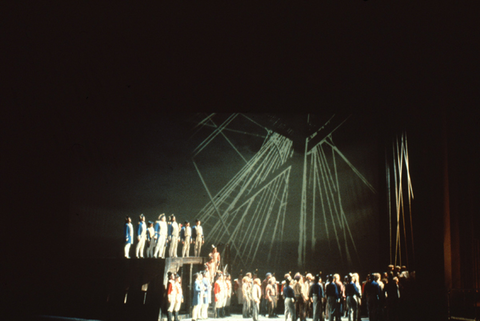 Act III, Ensemble, Billy Budd, Benjamin Britten. San Francisco Opera, 1978. Photographer: Ron Scherl/San Francisco Opera.