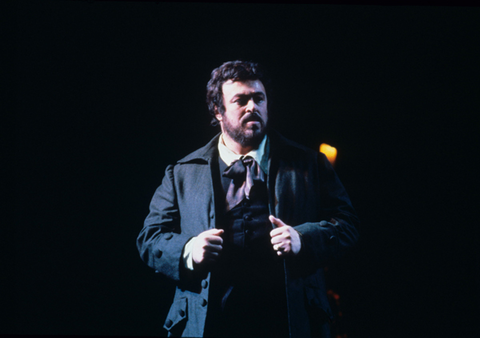 Luciano Pavarotti (Cavaradossi), Tosca, Giacomo Puccini. San Francisco Opera, 1978. Photographer: Ron Scherl/San Francisco Opera.