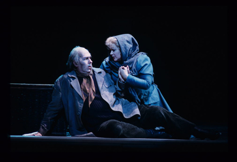 James Morris (Horace Tabor), Ruth Ann Swenson (Mrs. Elizabeth (Baby) Doe), The Ballad of Baby Doe, Douglas Moore. San Francisco Opera, 2000-01. Photographer: Ken Friedman/San Francisco Opera.