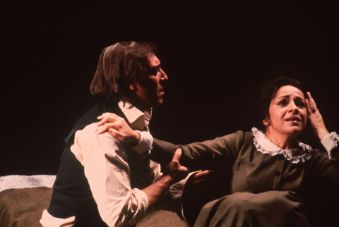 Giacomo Aragall (Rodolfo), Ileana Contrubas (Mimì), La Bohème, Giacomo Puccini. San Francisco Opera, 1978. Photographer: Ron Scherl/San Francisco Opera.