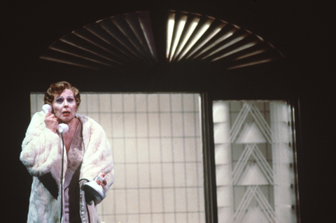 Magda Olivero (The Woman), La Voix humaine, Francis Poulenc. San Francisco Opera, 1979. Photographer: Ron Scherl/San Francisco Opera.