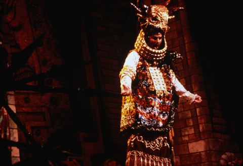 Wolfgang Brendel (High Priest of Dagon), Samson et Dalila, Camille Saint-Saëns. San Francisco Opera, 1980-81. Photographer: Ron Scherl/San Francisco Opera.