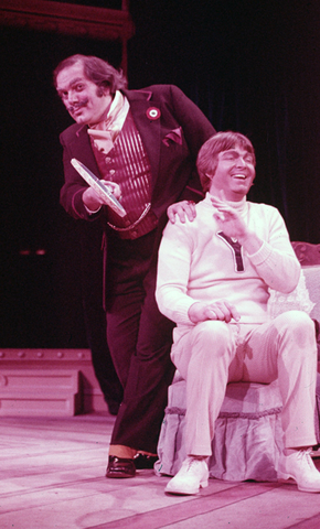 Sprio Malas (Don Pasquale), John Walker (Ernesto), Don Pasquale, Gaetano Donizetti. San Francisco Opera/SPOT, 1974. Photographer: Carolyn Mason Jones/San Francisco Opera.