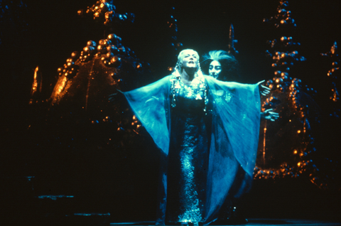 Leonie Rysanek (Empress), Ruth Hesse (Empress's Nurse), Die Frau ohne Schatten, Richard Strauss. San Francisco Opera, 1980-81. Photographer: Ron Scherl/San Francisco Opera.