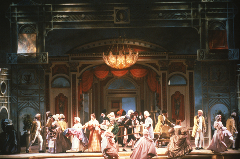 Ensemble, Don Pasquale, Gaetano Donizetti. San Francisco Opera, 1980-81. Photographer: Ron Scherl/San Francisco Opera.