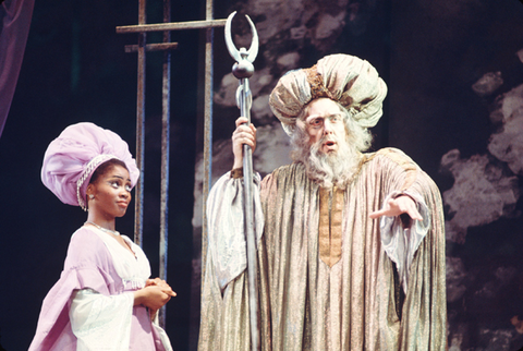 Barbara Hendricks (Erisbe), Philip Booth (Ariadeno), L'Ormindo, Francesco Cavalli. San Francisco Opera/SPOT, 1974. Photographer: Ron Scherl/San Francisco Opera.