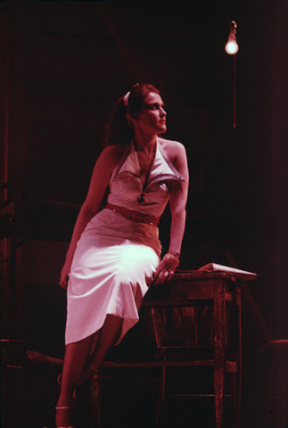 Alexandra Hunt (Curley's wife), Of Mice and Men, Carlisle Floyd. San Francisco Opera/SPOT, 1974. Photographer: Carolyn Mason Jones/San Francisco Opera.