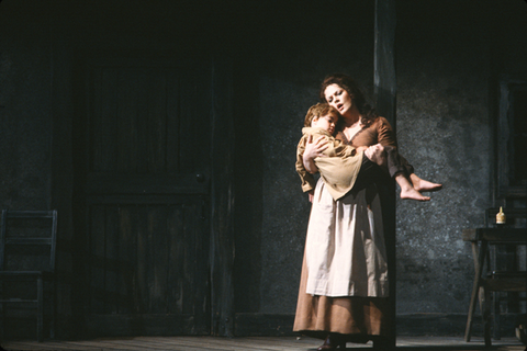 Kahlila Kramer (Child), Janis Martin (Marie), Wozzeck, Alban Berg. San Francisco Opera, 1981-82. Photographer: Ron Scherl/San Francisco Opera.