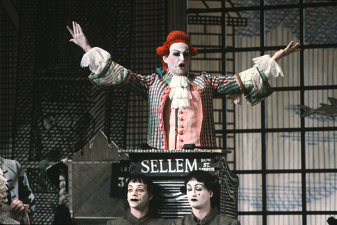 Jonathan Green (Sellem), Supernumeraries, The Rake's Progress, Igor Stravinsky. San Francisco Opera, 1981-82. Photographer: Ron Scherl/San Francisco Opera.