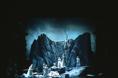 Act III, Ensemble, Die Walküre, Richard Wagner. San Francisco Opera, 1982-83. Photographer: Ron Scherl/San Francisco Opera.