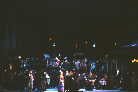 Act II, Ensemble, La Bohème, Giacomo Puccini. San Francisco Opera, 1982-83. Photographer: Ron Scherl/San Francisco Opera.