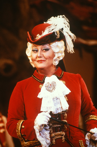 Régine Crespin (La Grande Duchesse), La Grande Duchesse de Gérolstein, Jacques Offenbach. San Francisco Opera, 1983-84. Photographer: Ron Scherl/San Francisco Opera.