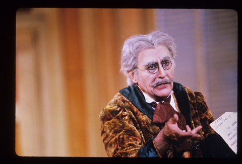 Paolo Montarsolo (Don Pasquale), Don Pasquale, Gaetano Donizetti. San Francisco Opera, 1983-84. Photographer: Ron Scherl/San Francisco Opera.