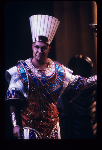 Kevin Langan (Ramfis), Aida, Giuseppe Verdi. San Francisco Opera, 1983-84. Photographer: Ron Scherl/San Francisco Opera.