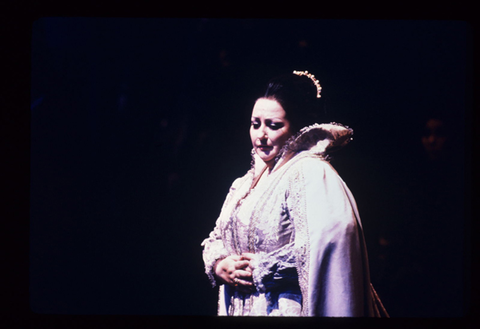 Montserrat Caballé (Donna Elvira), Ernani, Giuseppe Verdi. San Francisco Opera, 1984-85. Photographer: Ron Scherl/San Francisco Opera.