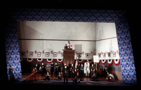 Ensemble, The Mother of Us All, Virgil Thomson. San Francisco Opera, 2003-04. Photographer: Ken Friedman/San Francisco Opera.