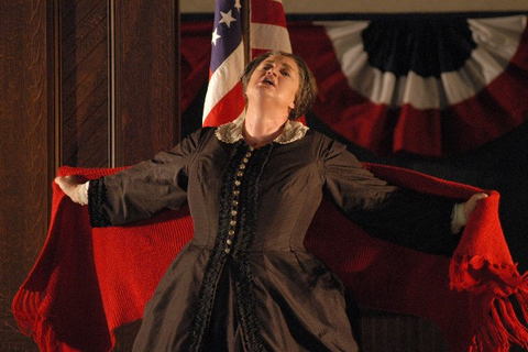 Luana De Vol (Susan B. Anthony), The Mother of Us All, Virgil Thomson. San Francisco Opera, 2003-04. Photographer: Larry Merkle/San Francisco Opera.