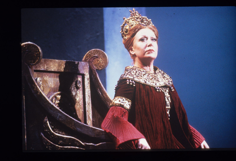 Helga Dernesch (Fricka), Die Walküre, Richard Wagner. San Francisco Opera, 1984-85. Photographer: Ron Scherl/San Francisco Opera.