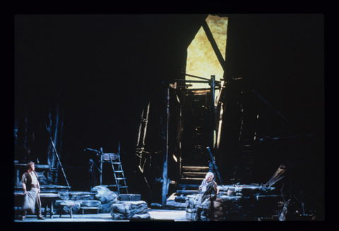 René Kollo (Siegfried), Helmut Pampuch (Mime), Siegfried, Richard Wagner. San Francisco Opera, 1984-85. Photographer: Ron Scherl/San Francisco Opera.