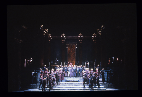 Ensemble, Götterdämmerung, Richard Wagner. San Francisco Opera, 1984-85. Photographer: Ron Scherl/San Francisco Opera.