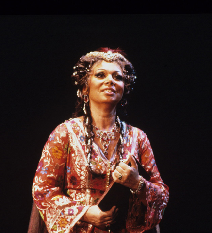 Mirella Freni (Adriana Lecouvreur), Adriana Lecouvreur, Francesco Cilea. San Francisco Opera, 1985-86. Photographer: Ron Scherl/San Francisco Opera.