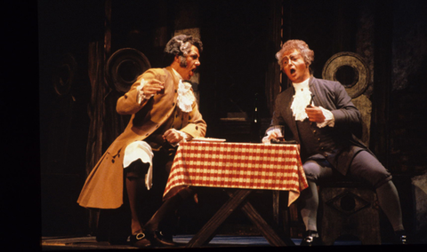 James Patterson (Johann), Dennis Petersen (Schmidt), Werther, Jules Massenet. San Francisco Opera, 1985-86. Photographer: Ron Scherl/San Francisco Opera.