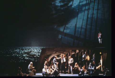 Ensemble, Billy Budd, Benjamin Britten. San Francisco Opera, 1985-86. Photographer: Ron Scherl/San Francisco Opera.