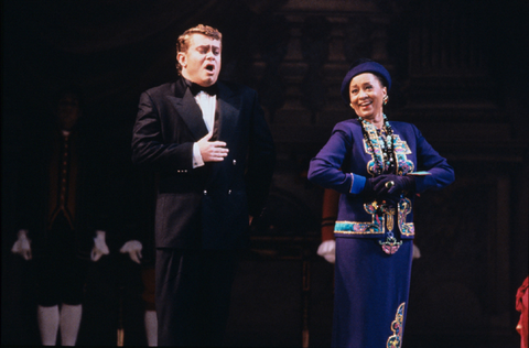 Craig Estep (An Italian Tenor), Reri Grist (An Italian Soprano), Capriccio, Richard Strauss. San Francisco Opera, 1990-91. Photographer: Larry Merkle/San Francisco Opera.