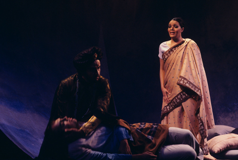 John Duykers (Satyavan), James Courtney (Death), Lorna Myers (Savitri), Savitri, Gustav Holst. San Francisco Opera/SPOT, 1977. Photographer: Ron Scherl/San Francisco Opera.