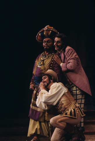 Peter Elvins (Mustafa), Grayson Hirst (Lindoro), Stephen West (Taddeo), L'Italiana in Algeri, Gioachino Rossini. San Francisco Opera/SPOT, 1978. Photographer: Ron Scherl/San Francisco Opera.